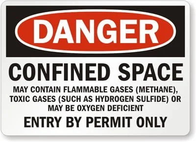 confined space H2S Signage