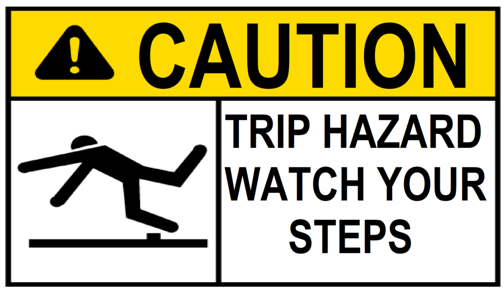 trip hazard sign meaning