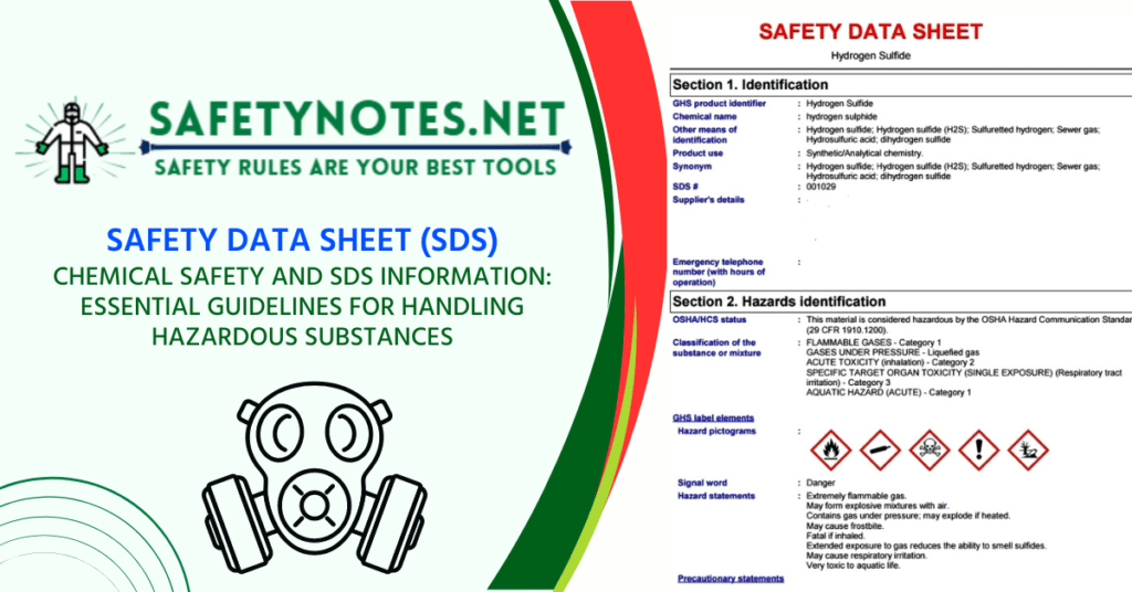 SDS, Safety data sheet, chemical hazards, chemical safety