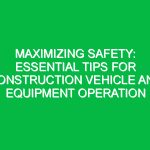 Maximizing Safety: Essential Tips for Construction Vehicle and Equipment Operation
