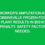 Worker’s amputation at Robbinsville frozen food plant results in $551K penalty. Safety factor needed.