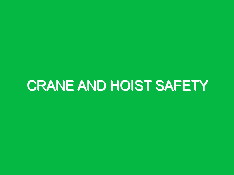 Crane and hoist safety