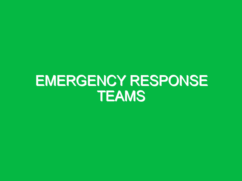 Emergency response teams