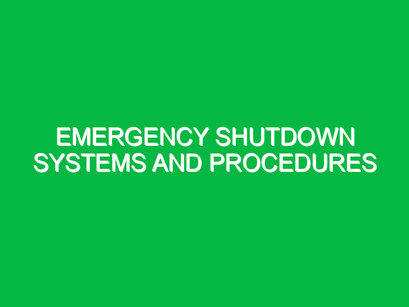 Emergency Shutdown Systems and Procedures