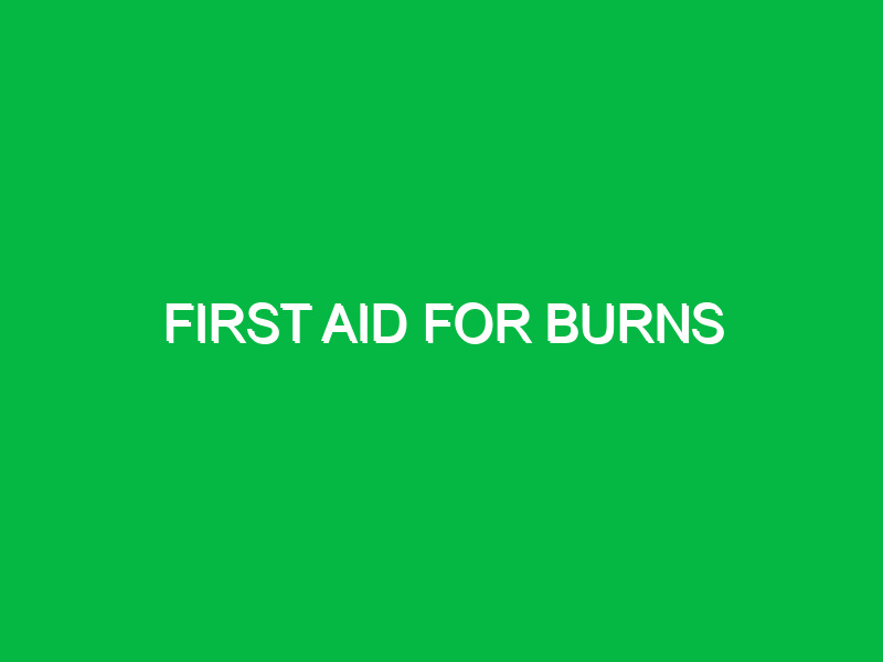 First aid for burns