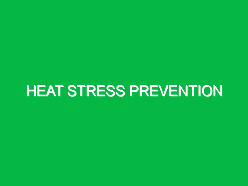 Heat stress prevention