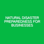 Natural disaster preparedness for businesses