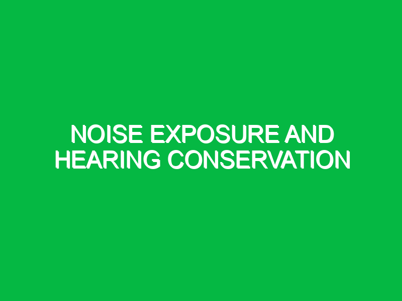 Noise Exposure and Hearing Conservation