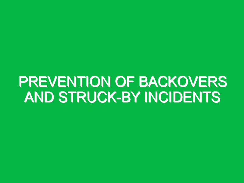 Prevention of Backovers and Struck-by Incidents