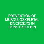 Prevention of Musculoskeletal Disorders in Construction