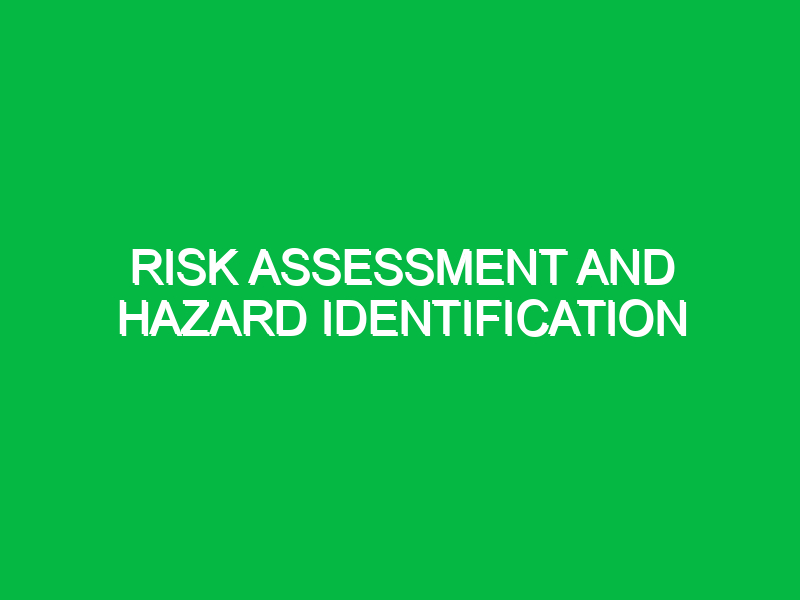 Risk Assessment and Hazard Identification