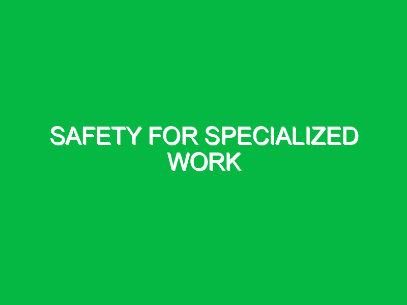 Safety for Specialized Work