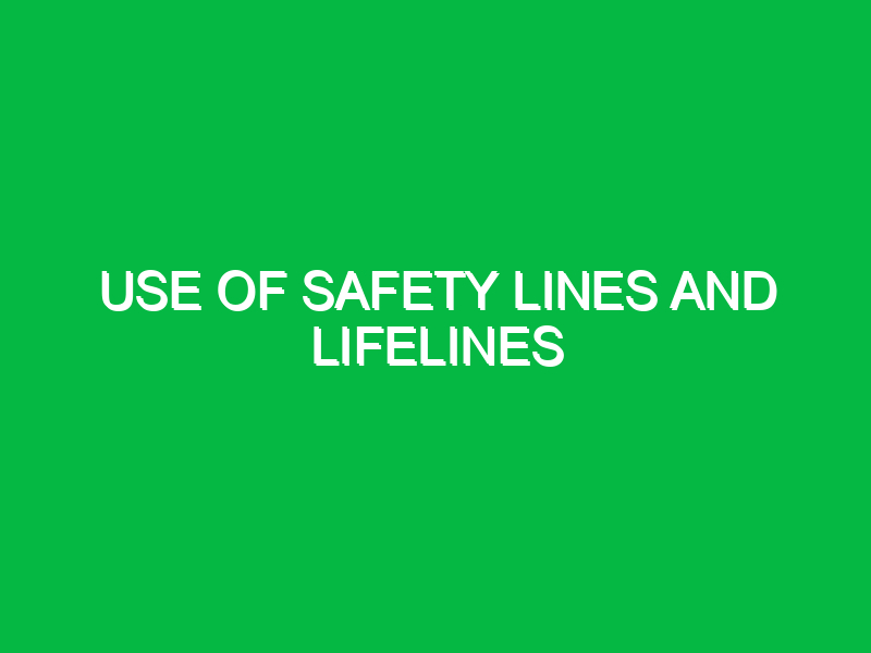 Use of safety lines and lifelines