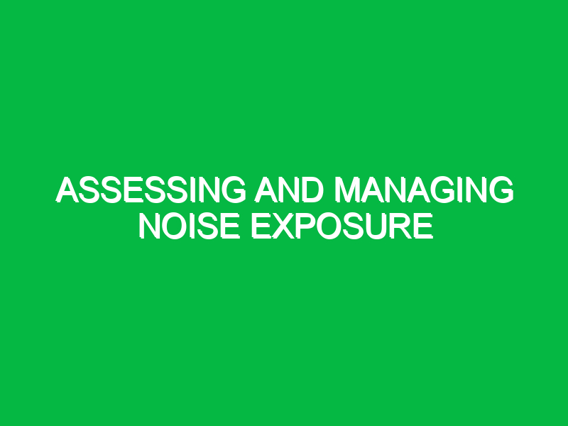 Assessing and managing noise exposure