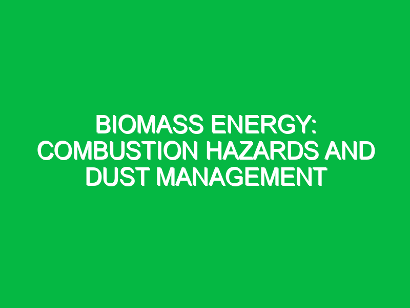 Biomass energy: Combustion hazards and dust management