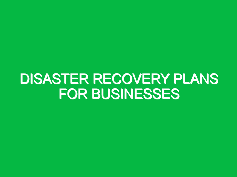 Disaster Recovery Plans for Businesses