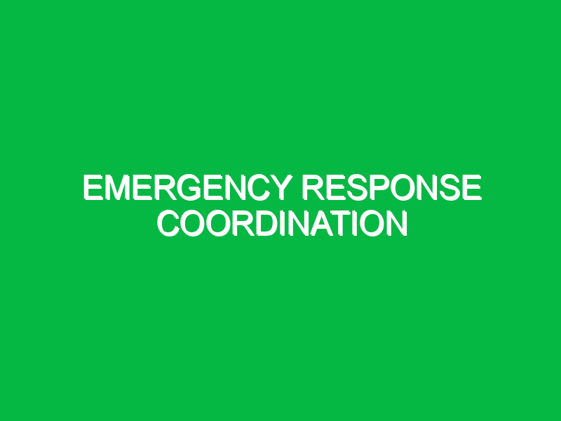 Emergency Response Coordination