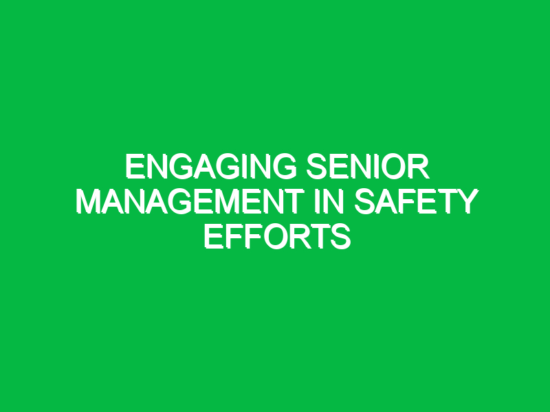 Engaging senior management in safety efforts
