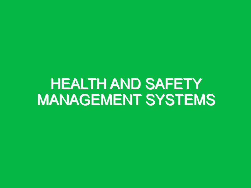 Health and Safety Management Systems