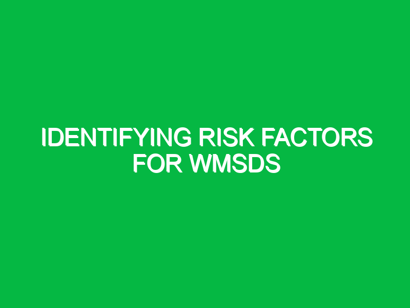 Identifying risk factors for WMSDs