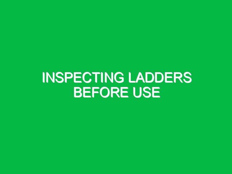 Inspecting ladders before use