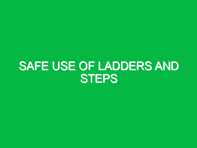 Safe Use of Ladders and Steps