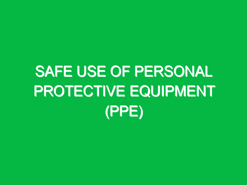 Safe Use of Personal Protective Equipment (PPE)