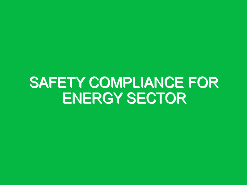 Safety Compliance for Energy Sector