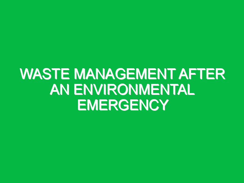 Waste management after an environmental emergency