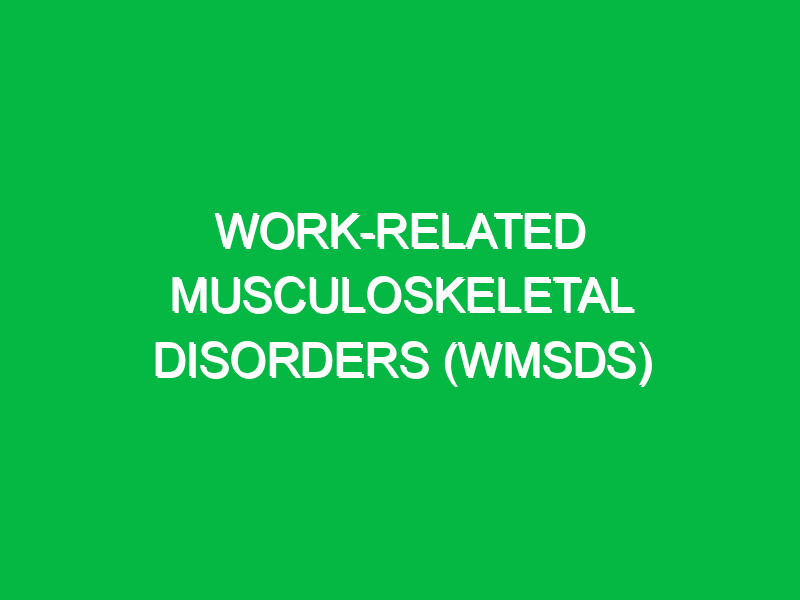 Work-Related Musculoskeletal Disorders (WMSDs)