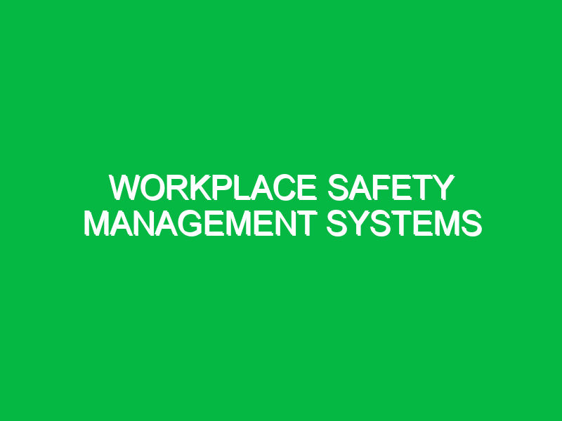 Workplace Safety Management Systems