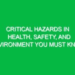 Critical Hazards in Health, Safety, and Environment You Must Know
