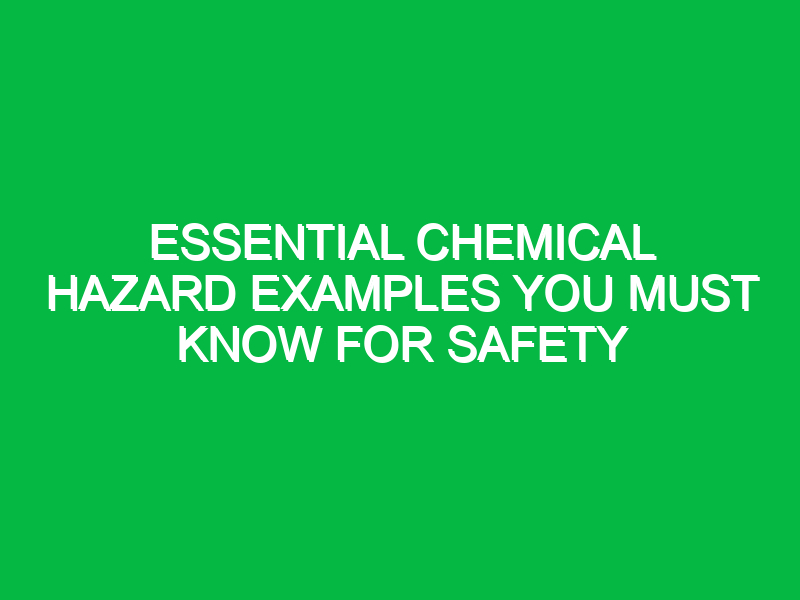 Essential Chemical Hazard Examples You Must Know for Safety
