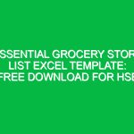 Essential Grocery Store List Excel Template: Free Download for HSE
