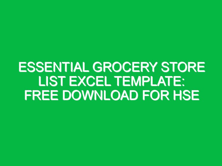 common grocery store list excel template free download Archives