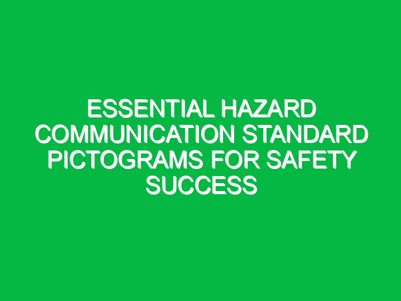 Essential Hazard Communication Standard Pictograms for Safety Success