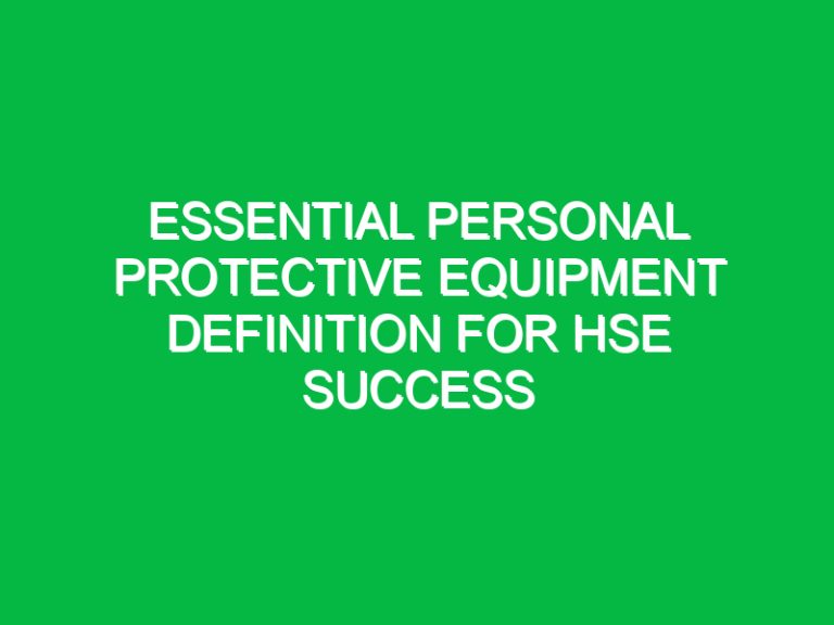 personal protective equipment definition Archives Safety Notes