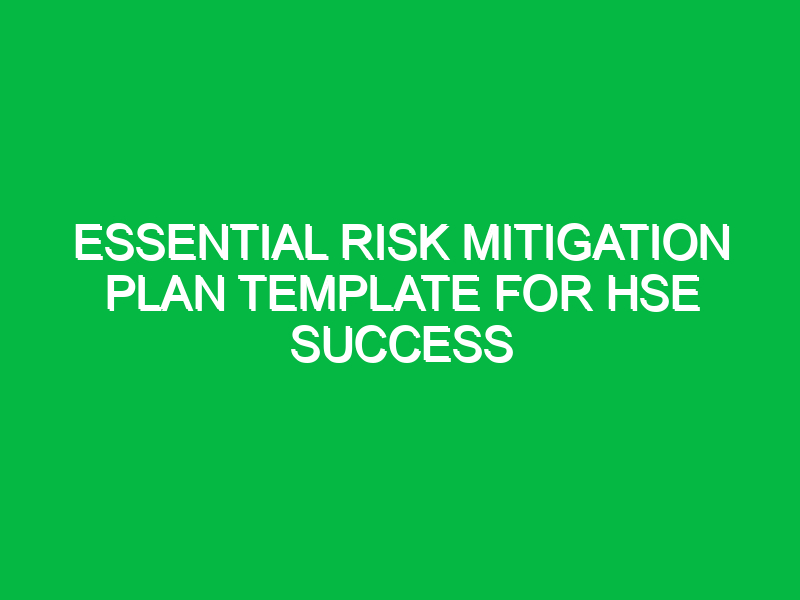 risk mitigation plan template Archives Safety Notes