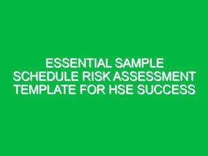 sample schedule risk assessment template Archives Safety Notes