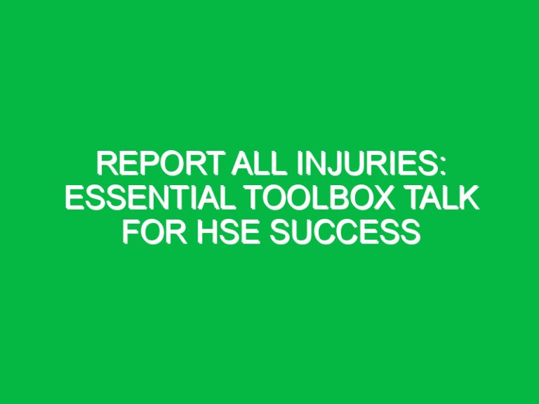 Report All Injuries Archives Safety Notes