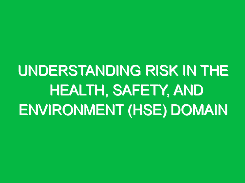 Understanding Risk in the Health, Safety, and Environment (HSE) Domain