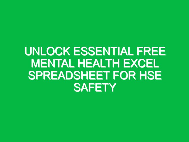 free mental health spreadsheet excel Archives Safety Notes
