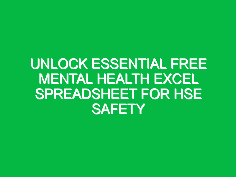 free mental health spreadsheet excel Archives Safety Notes