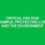 Critical HSE Risk Example: Protecting Lives and the Environment