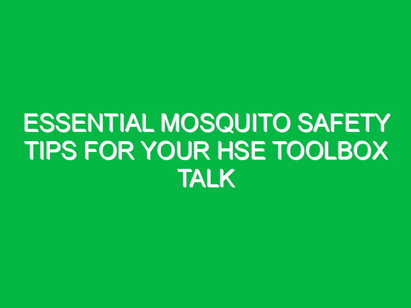 Essential Mosquito Safety Tips for Your HSE Toolbox Talk