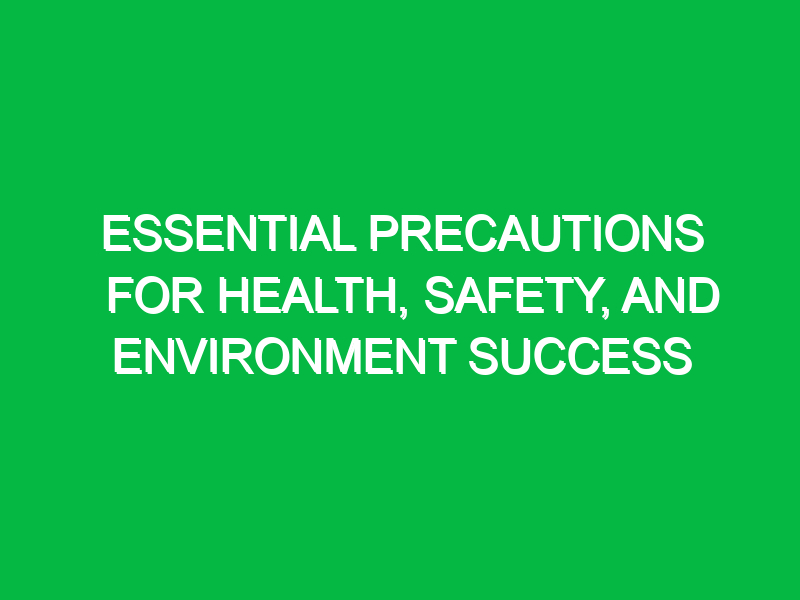 Essential Precautions for Health, Safety, and Environment Success