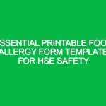 Essential Printable Food Allergy Form Template for HSE Safety