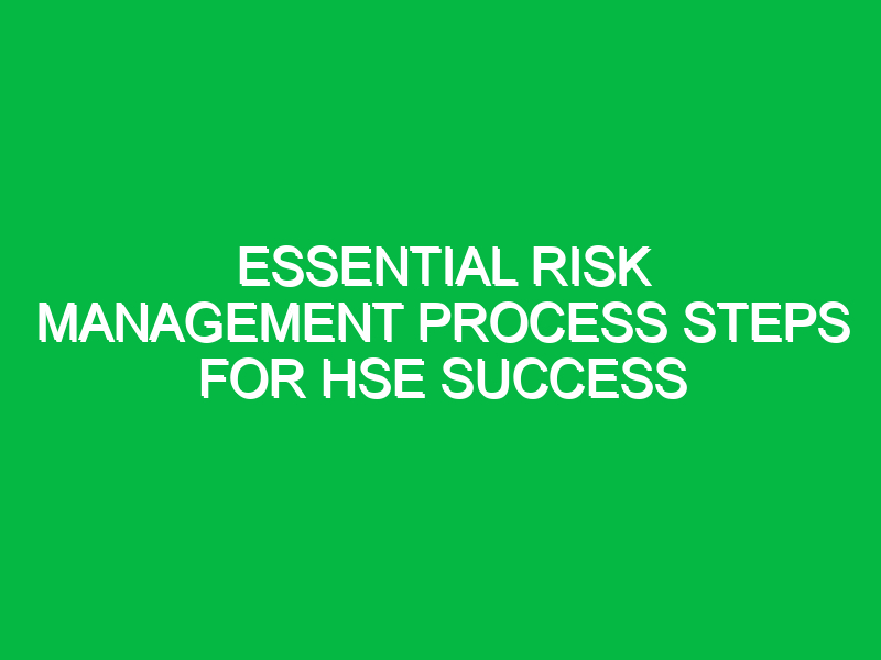 Essential Risk Management Process Steps for HSE Success