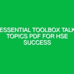 Essential Toolbox Talk Topics PDF for HSE Success