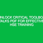 Unlock Critical Toolbox Talks PDF for Effective HSE Training